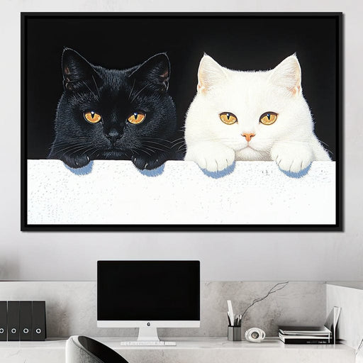 Feline Harmony Contrast Canvas Print