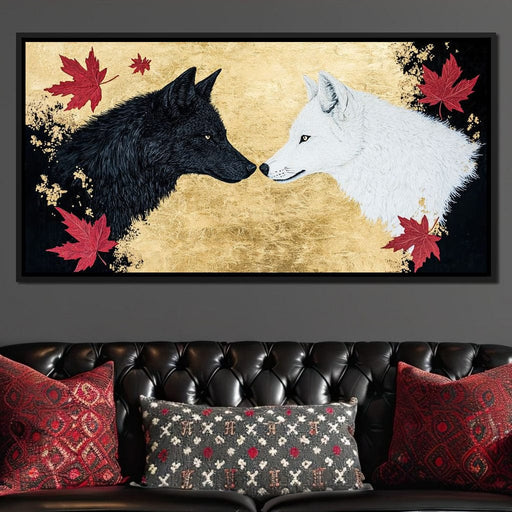 Opposite Wolves Canvas Print