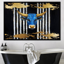 Golden Bull Radiance in Forest - Alicia Smith - NicheCanvas