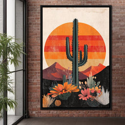 Desert Blooming Cactus Radiance - NicheCanvas