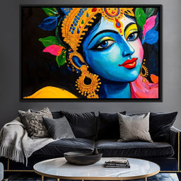 Divine Blue Muse of Krishna - NicheCanvas