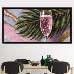 Pink Champagne Palm Luxe - NicheCanvas