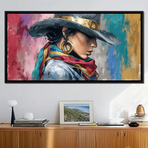 Golden Horizon Cowgirl Elegance Canvas Print