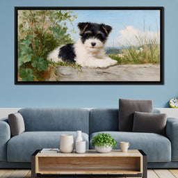 Terrier Tranquility in Bloom - NicheCanvas