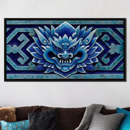 Cerulean Guardian Dragon Face - NicheCanvas