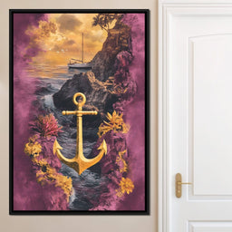 Golden Anchor Coastal Voyage - NicheCanvas