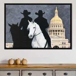 Cowboy Shadows Capitol Vigil - NicheCanvas