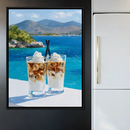 Mediterranean Iced Coffee Break Escape - NicheCanvas