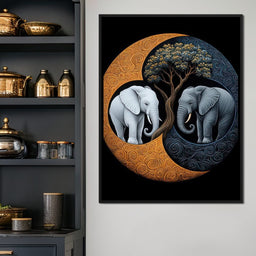 Elephant Yin-Yang - TooplesArt - NicheCanvas