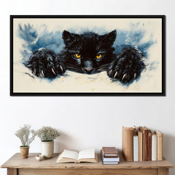Black Feline on the Prowl - NicheCanvas
