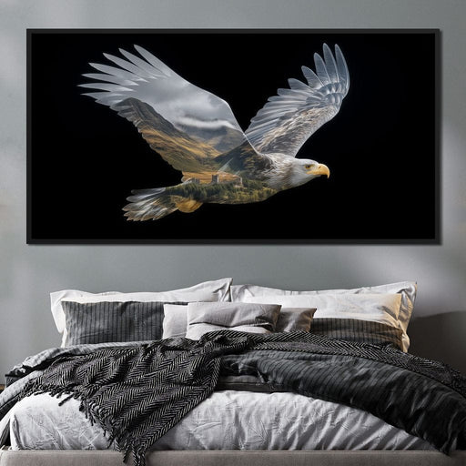 Highland Eagle Double Exposure Canvas Print