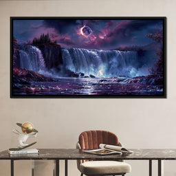 Eclipse Over Lavender Falls - NicheCanvas