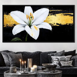 Golden Elegance Lily Blossom - NicheCanvas