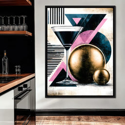 Midnight Toast to Golden Spheres - NicheCanvas