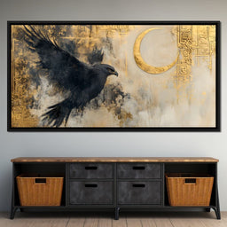 Eagle Soar Under Golden Moon - NicheCanvas