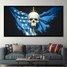 Star Spangled Vampire Skull Requiem - NicheCanvas