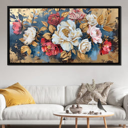 Golden Royal Flowers 01 - Wildrose Creations - NicheCanvas