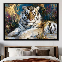Golden White Tiger Reverie - NicheCanvas