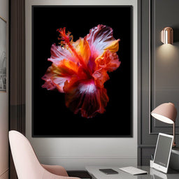 Radiant Hibiscus Petal Flame - NicheCanvas