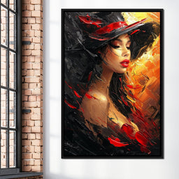 Fiery Elegance in Noir - NicheCanvas