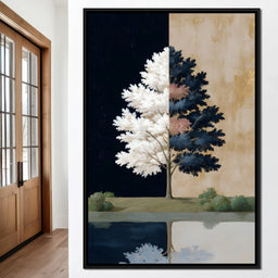 Dual Seasons Reflected Tree - NicheCanvas