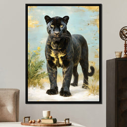 Golden Eye Panther Stately Stance - NicheCanvas