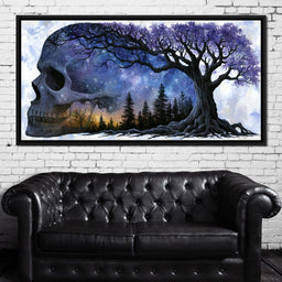 Where Cosmic Night Meets Forest Roots - NicheCanvas