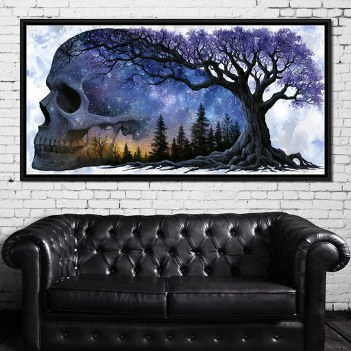 Where Cosmic Night Meets Forest Roots Canvas Print