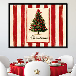 Holiday Tidings On Candy Cane Stripes - NicheCanvas