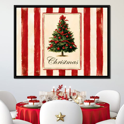 Holiday Tidings On Candy Cane Stripes Canvas Print