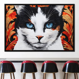 Enchanted Blue Eyed Cat Stare - NicheCanvas