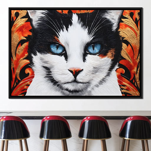 Enchanted Blue Eyed Cat Stare Canvas Print