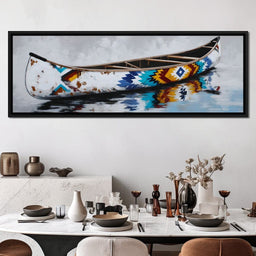 Reflections Of The Painted Canoe - NicheCanvas