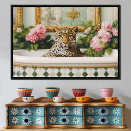 Leopard Luxe Floral Bathing - NicheCanvas