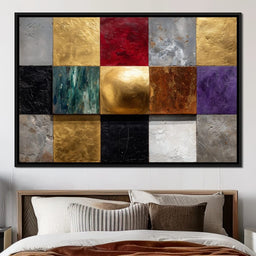 Gilded Mosaic Color Blocks - NicheCanvas