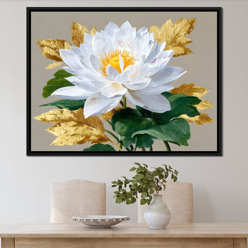 Golden Petals Lotus Elegance Canvas Print