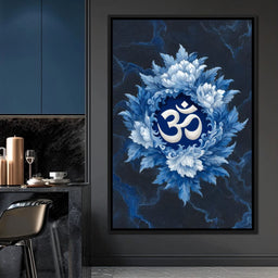 Om Lotus Blossom Meditation Mark - NicheCanvas