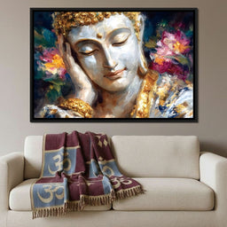 Golden Buddha Lotus Reverie - NicheCanvas
