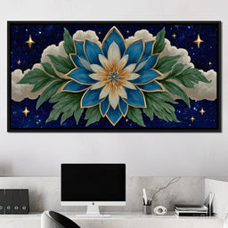 Celestial Lotus Under Cosmic Stars - NicheCanvas