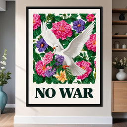 No War Dove Flower Garden - NicheCanvas