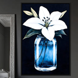 Petals In Glass Reflection - NicheCanvas