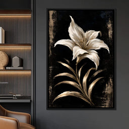 Gilded Petals Upon Nightfall - NicheCanvas