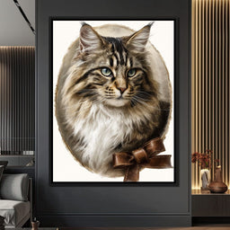 Blue Eyed Tabby Cat Portrait - NicheCanvas