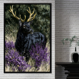 Black Deer Of Wild Fields - NicheCanvas
