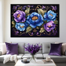 Midnight Floral Symphony - NicheCanvas