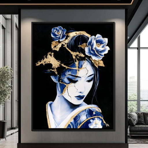Golden Kintsugi Porcelain Spirit Canvas Print