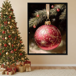 Ruby Ornament Holiday Glow - NicheCanvas