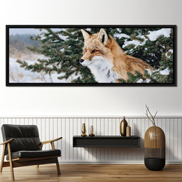 Winter Red Fox Pine Watcher - NicheCanvas