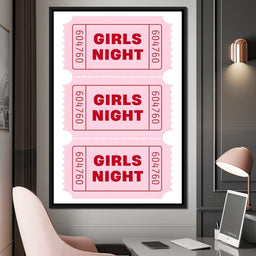 Girls Night Pink Ticket Trio - NicheCanvas
