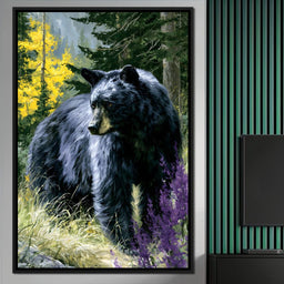 Solitary Forest Black Bear Rises - NicheCanvas